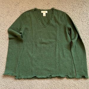 Green 100% cashmere sweater Size Large